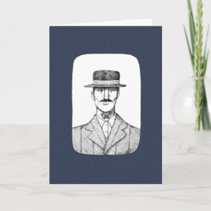 Cartão Tatuagem de garganta de homem sinistro com arte gó