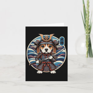 Cartão Tatuagem do cão Samurai japonês, Beagle Kawaii Nin