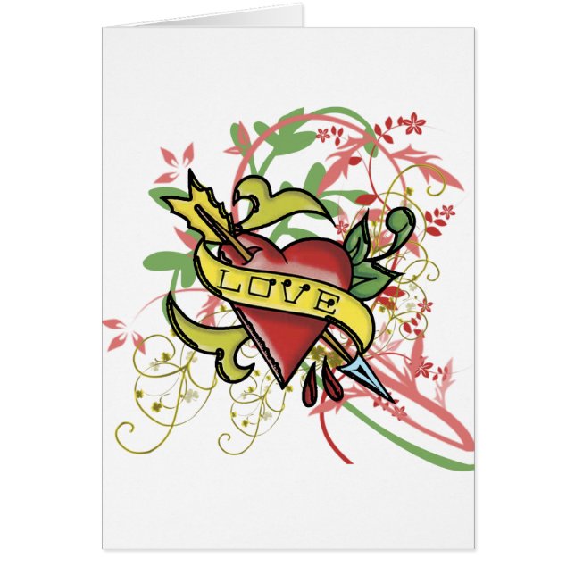 Cartão Tatuagem legal do amor (Frente)