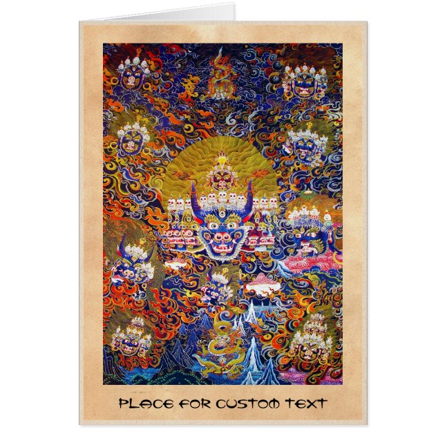 Cartão Tatuagem oriental legal do deus da morte de (Frente)