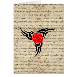 Cartão Tatuagem rosa