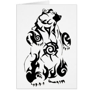 Cartão Tatuagem tribal do urso