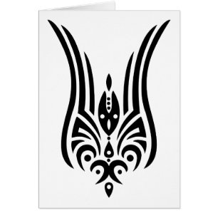 Cartão Tatuagem tribal PRETO - tulipa + suas ideias