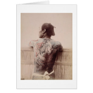Cartão Tatuagens de Bridegroom em japonês, c.1880 (foto)