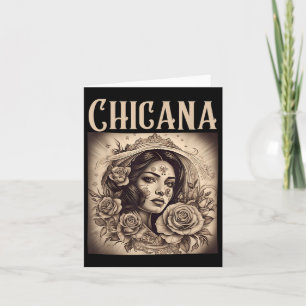 Cartão Tatuagens do estilo Chicana Roubam Mulheres Mexica