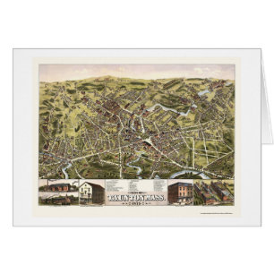 Cartão Taunton, mapa panorâmico das MÃES - 1875