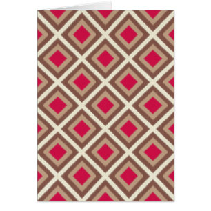 Cartão Taupe, Leve Taupe, Diamantes de Ikat Rosa Quente S