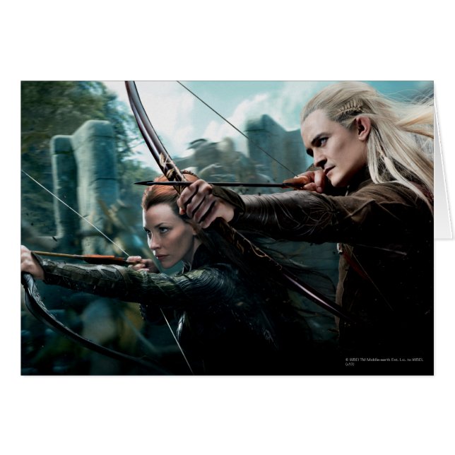Cartão TAURIEL™ e LEGOLAS GREENLEAF™ Movie Poster (Frente Horizontal)