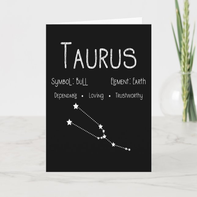 Cartão Taurus Horoscope Astrology Star Sinal de Astrologi (Frente)