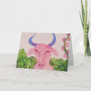 Cartão Taurus Pink Zodiac Symbol Birthday