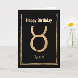 Cartão Taurus zodiac Arologia Ouro Feliz Aniversário