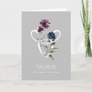 Cartão Taurus Zodiac - Sinal de Estrela Aniversário