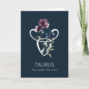 Cartão Taurus Zodiac - Sinal de Estrela Aniversário