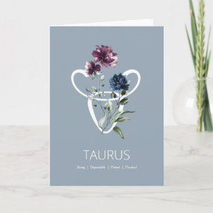 Cartão Taurus Zodiac - Sinal de Estrela Aniversário