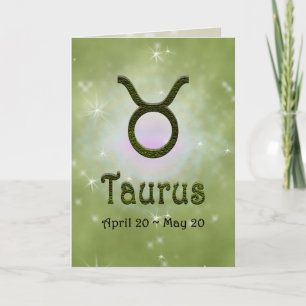 Cartão Taurus Zodiac - Sinal U - cor de seleção
