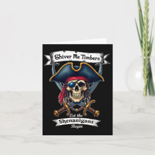 Cartão Taxa de Halloween do Skull Crossbone Shiver Me Tim