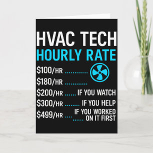 Cartão Taxa horária do técnico de Hvac engraçado trabalho