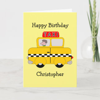 Cartão Taxi Amarelo - Aniversário