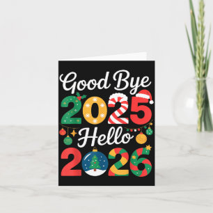 Cartão Tchau 2025 Olá 2026 Feliz Ano Novo Chris