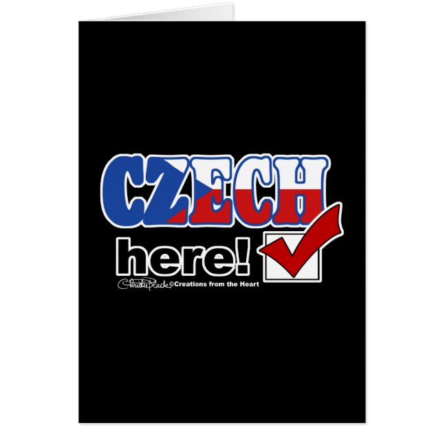 Cartão Tcheco Aqui (Escuro) (Frente)