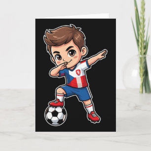 Cartão Tchéquia Dança Kid Objetivo Cartoon Bandeira da Re