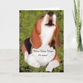 Cartão Te Adoro! Uivo de Beagle Fofa Dobrado