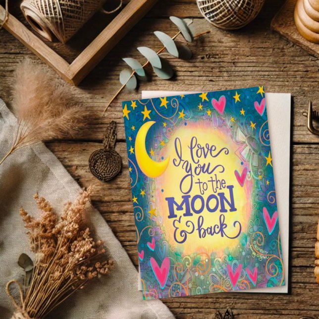 Cartão Te Amo Até a Lua e de Volta Linda Coisinha (Criador carregado)