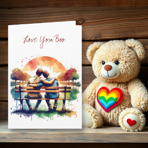 Cartão Te Amo Boo   LGBT Romântico