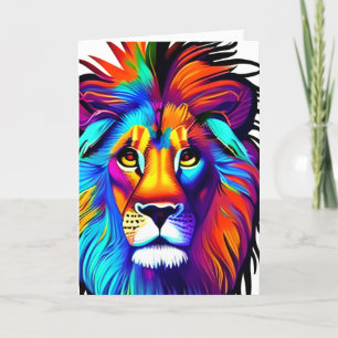 Cartão Te Amo Muito Arte De Fantasia Colorida De Lion F