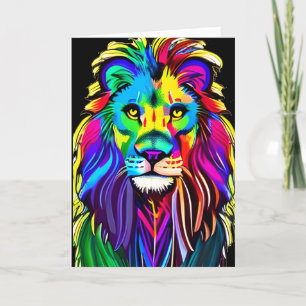 Cartão Te Amo Muito Arte De Fantasia Mística De Lion Fa