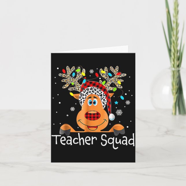 Cartão Teacher Squad Reindeer Teacher Christmas Xmas  (Frente)