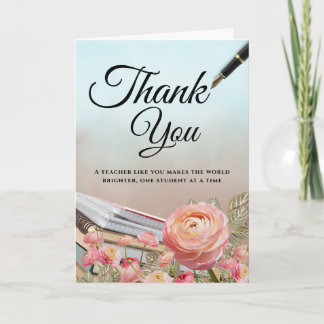 Cartão Teacher Thank You Card with Stationery Accents