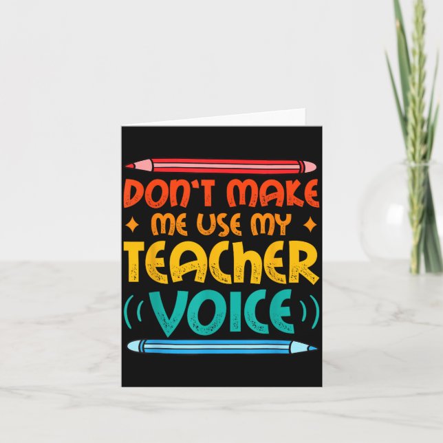 Cartão Teacher Voice Teacherlife Primary School Teacher  (Frente)