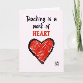 Cartão Teacher's Day Card with a Red Heart