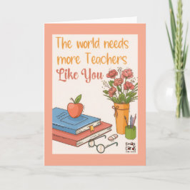 Cartão Teacher's Day Card with Flowers