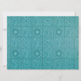 Cartão Teal Azulejo Pattern (por William Morris)