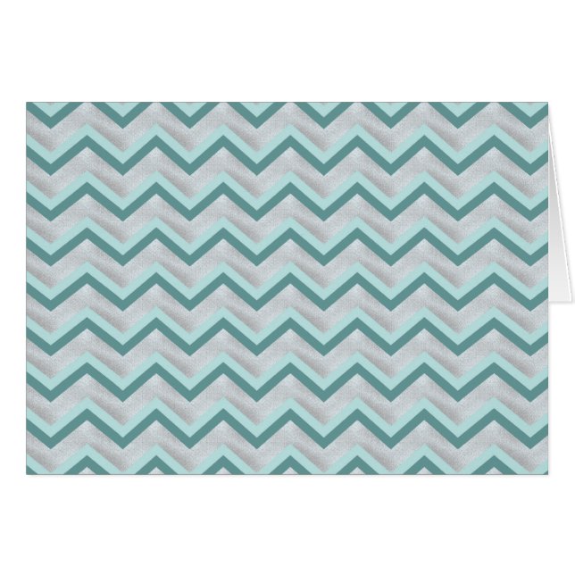 Cartão Teal e Pérolas ZigZag (Frente Horizontal)