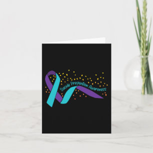 Cartão Teal e Roxo Roxo de Sensibilização para a Prevençã