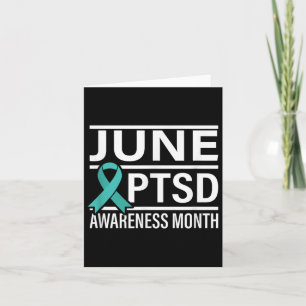 Cartão Teal Ribbon June Ptsd Awarness Mês