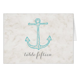 Cartão Teal Rustic Anchor Núm. Tabelas De Casamento