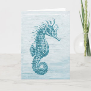 Cartão teal seahorse