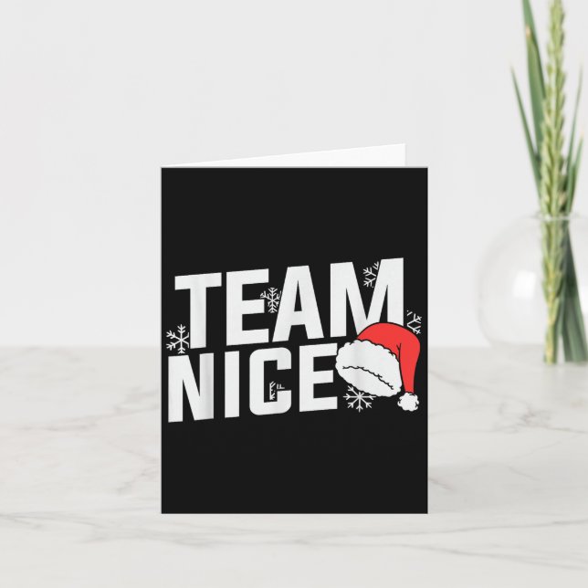 Cartão Team Nice Family Christmas Apparel Uni Kids &amp;  (Frente)