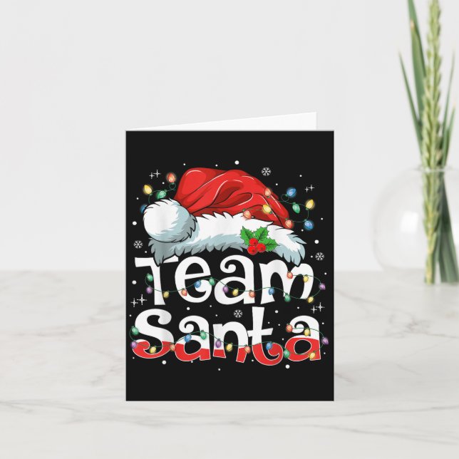 Cartão Team Santa Claus Christmas Family Matching Pajama  (Frente)