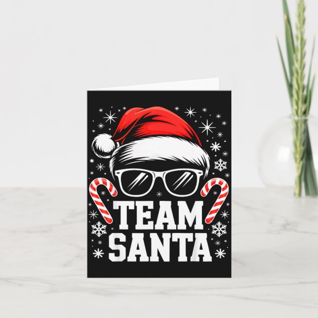 Cartão Team Santa Shirt Adult Kids Christmas Santa Squad  (Frente)