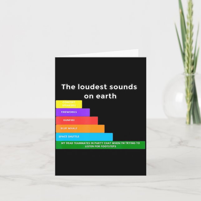 Cartão Teammates Loudest Sounds On Earth Funny Gamer Men  (Frente)