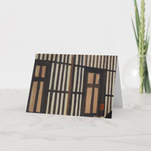 Cartão Tearoom Closeup "As portas da tela Shoji"