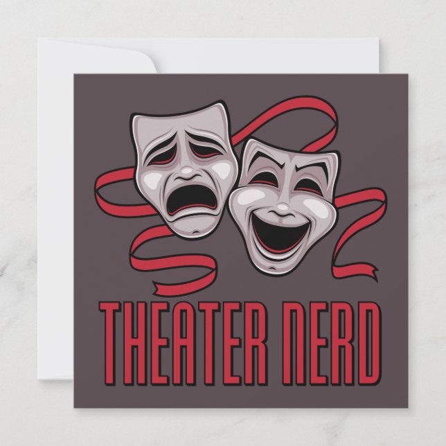 Cartão Teatro de Comédia e Tragédia Fã de Teatro (Frente)