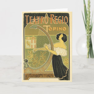 Cartão Teatro Regio Vintage French Art Nouveau