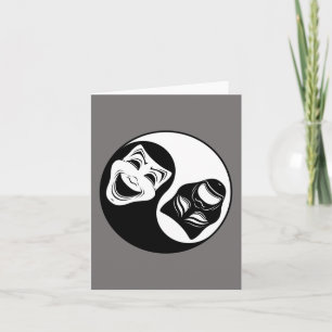 Cartão Teatro Yin Yang Design - Máscaras de Comédia e Tra
