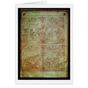 Cartão Tecelão do códice 507 fol.2r, sapateiro,